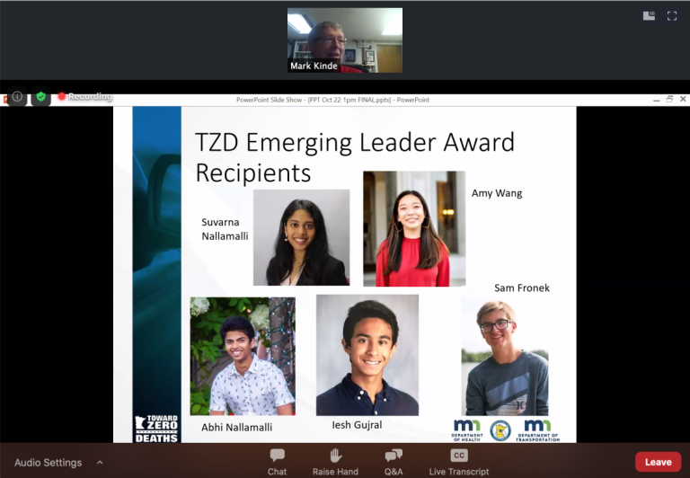 Youth Leadership Team Receives 2020 Emerging Leaders Award